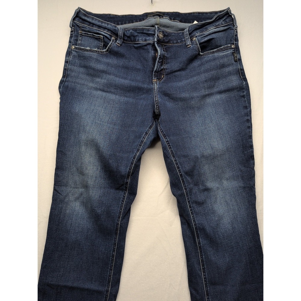 Silver Jeans Elyse Straight Stretch Denim Dark Wash Mid Rise